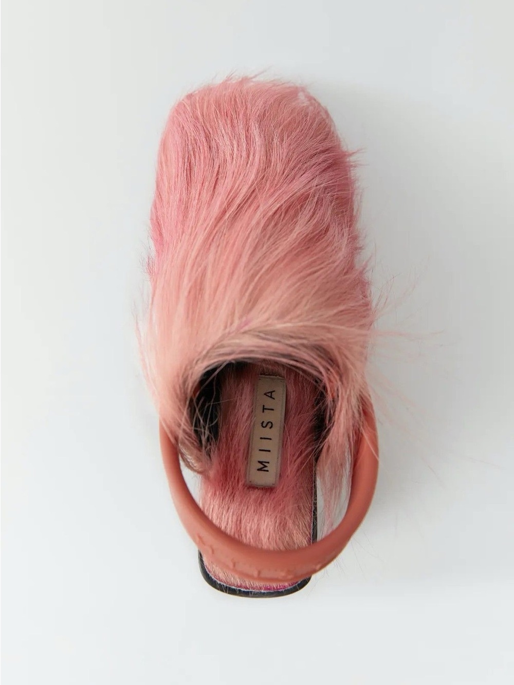 Miista Pink Furry Mule